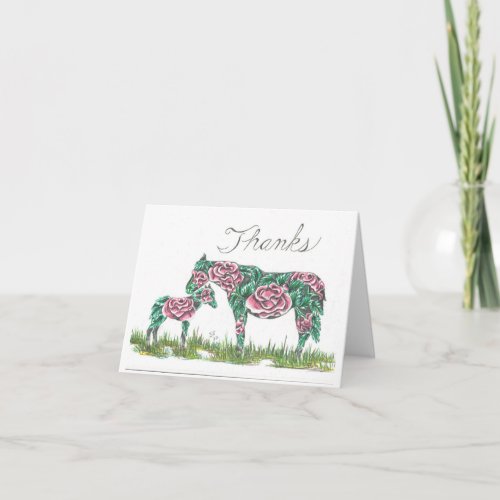 Small 4 x 56 Folded Note Card Thanks