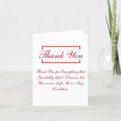 Small 4 x 56 Folded Thank You Card for special