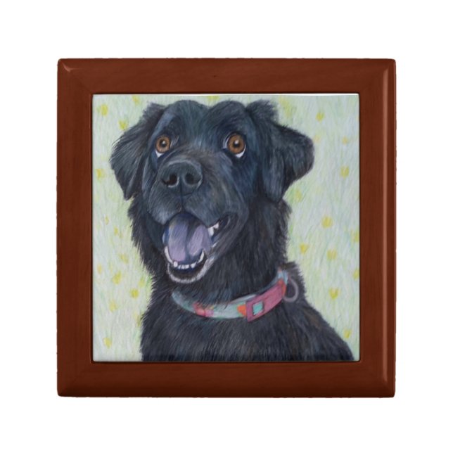 Small 5.125" Square w/4.25" Tile Gift Box, Golden Box (Front)