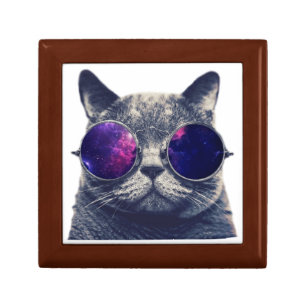 Small 5.125" Square w/4.25" Tile Gift Box, Golden Jewelry Box