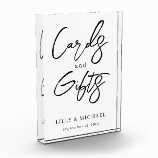 Small Acrylic Wedding Cards and Gifts Sign 