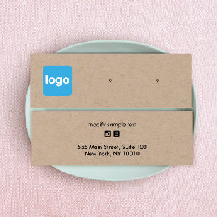 Small Add Logo Stud Kraft Earring Display Card