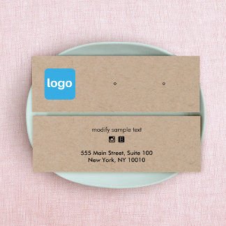 Small Add Logo Stud Kraft Earring Display Card
