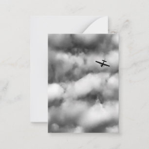 Small Airplane Flying in Cloudy Sky Photo Note Card