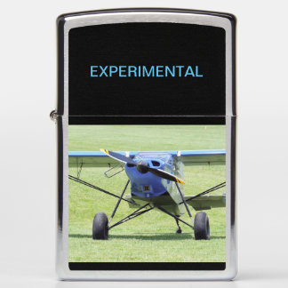 Small Airplane Parked On The Grass Zippo Lighter