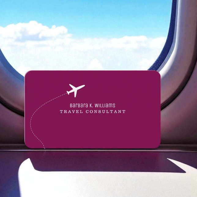 Small Airplane Travel Consultant Wine  Business Card (Creator Uploaded)