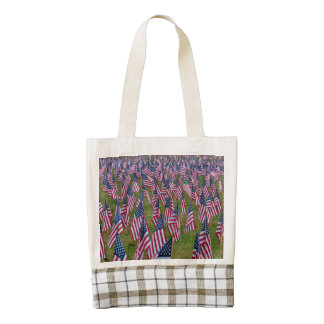 Small American Flag Rows Zazzle HEART Tote Bag