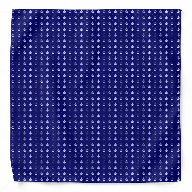 small anchors nautical pattern bandana (Front)