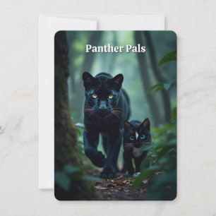 Small and Big Cat - Panther Pals - Flat Card