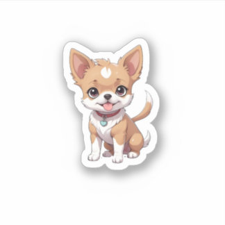 small and cute dog sticker