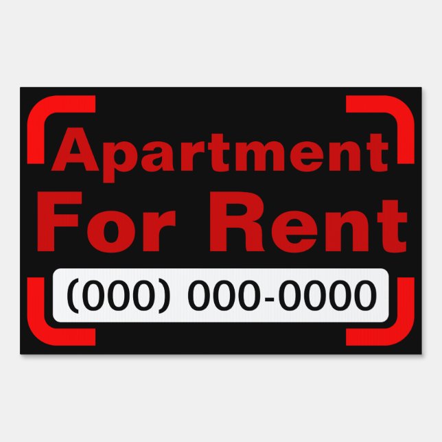 Small Apartment For Rent Yard Sign (Front)