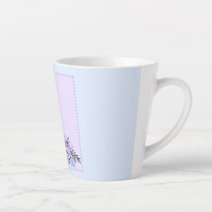 Small Aqua Rose Latte Mug