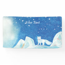 Small Arctic Fox Illustration Custom Banner