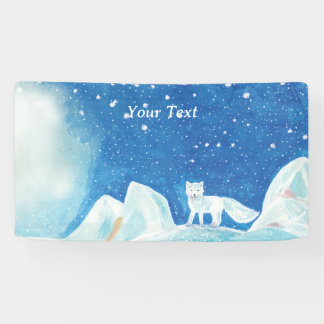 Small Arctic Fox Illustration Custom Banner