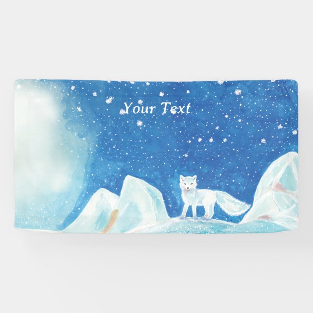 Small Arctic Fox Illustration Custom  Banner (Horizontal)
