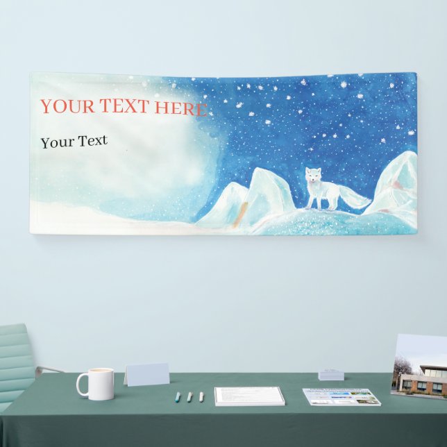 Small Arctic Fox Illustration Custom Banner (Tradeshow)