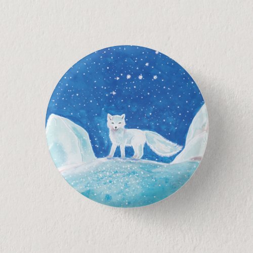Small Arctic Fox Vulpes lagopus Illustration   Button