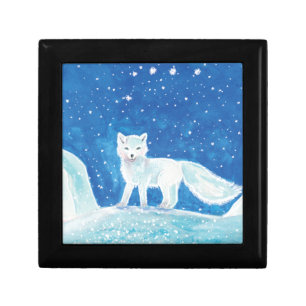Small Arctic Fox (Vulpes lagopus) Illustration Gift Box