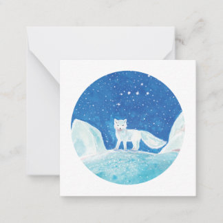 Small Arctic Fox (Vulpes lagopus) Illustration   Note Card