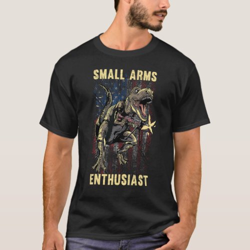 Small Arms Enthusiast  rex With Machine Gun USA Fl T_Shirt
