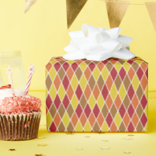 Small Autumn-Toned Harlequin Wrapping Paper