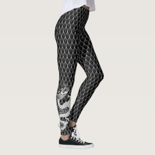 Small B&W Dragon Leggings
