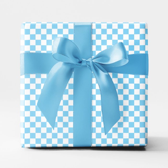 Small Baby Blue and White Checkered Wrapping Paper (Small Baby Blue and White Checkered Wrapping Paper)