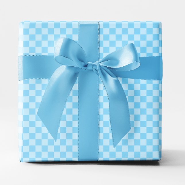 Small Baby Blue Checkered Wrapping Paper (Small Baby Blue Checkered Wrapping Paper)
