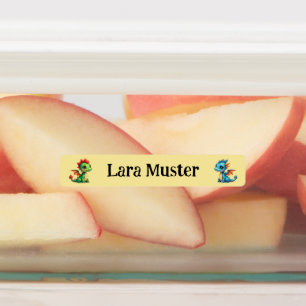 Small baby dragons - blue green   96 narrow kids' labels