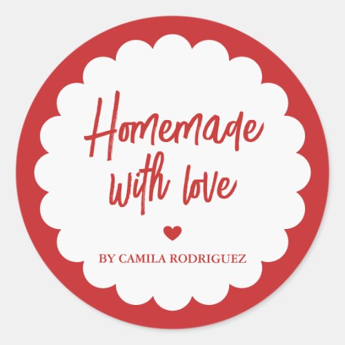 Small Baking Business Homemade With Love Classic Round Sticker