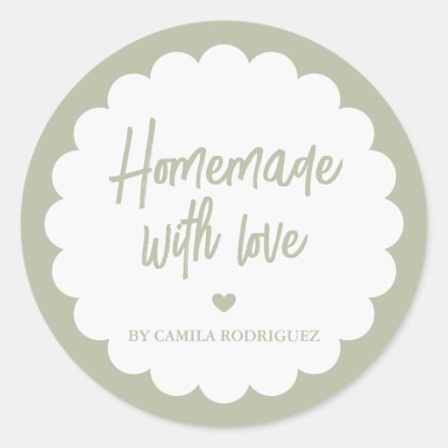Small Baking Business Homemade With Love Classic Round Sticker