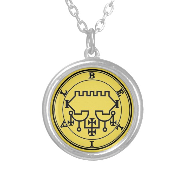 Small Bathed Necklace the Silver Belial Goétia (Front)