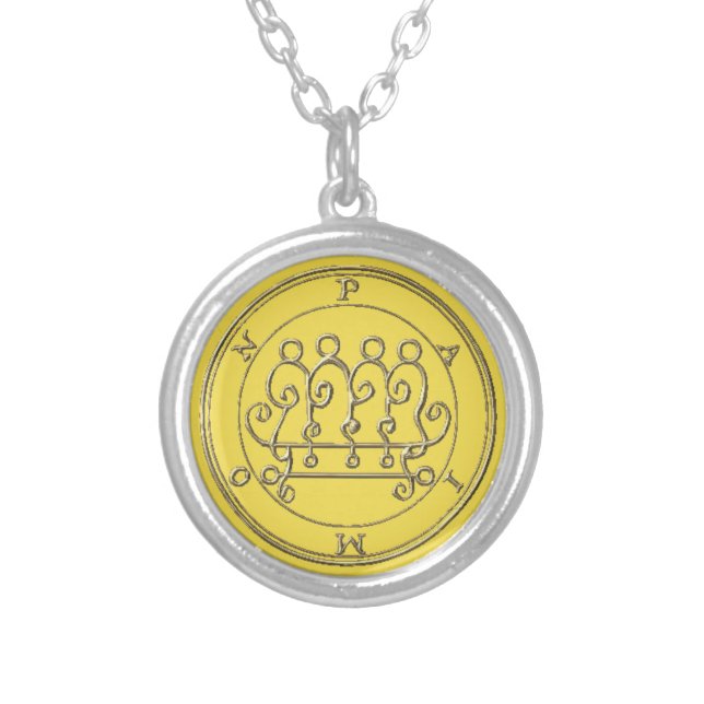 Small Bathed Necklace the Silver Paimon Goétia. (Front)
