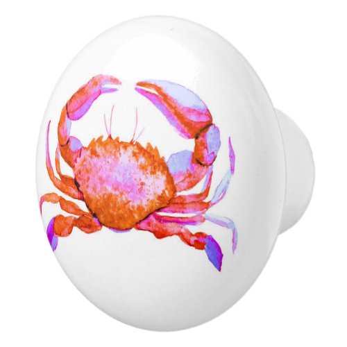 Small Beach Crab Ceramic Knobs