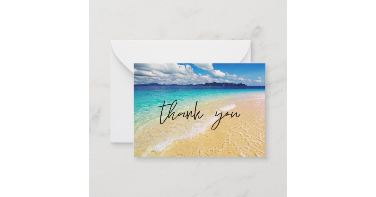 Small Beach & Ocean Thank You Note Card | Zazzle