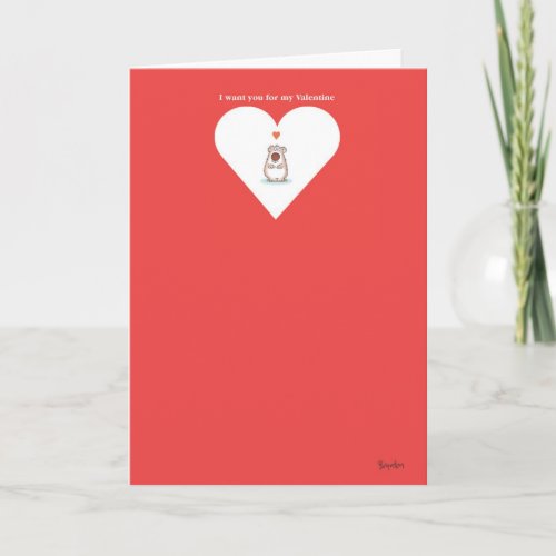 SMALL BEAR Valentine by Boynton Holiday Card