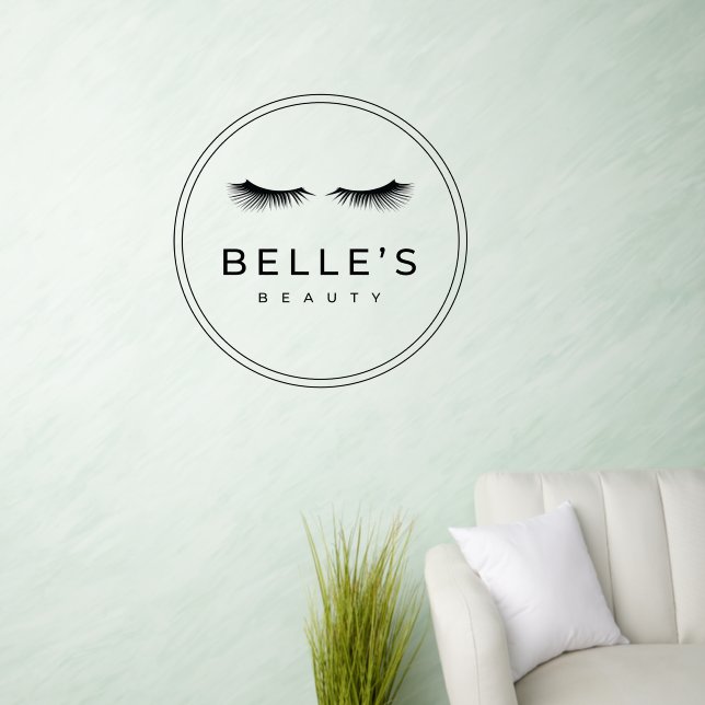 Small Beauty Salon Custom Logo Business Wall Decal (Living Room)