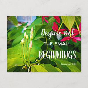 Small Beginnings Scripture Quote Inspirational Postcard