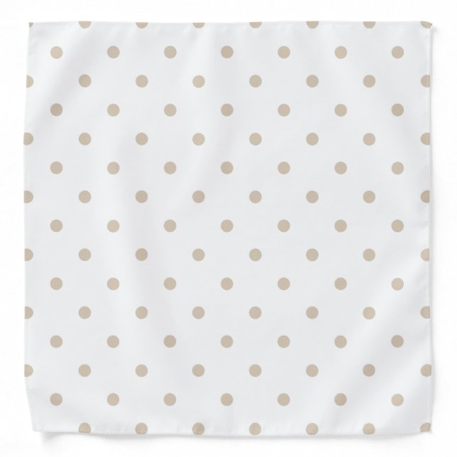 Small Beige Polka Dots Bandana (Front)