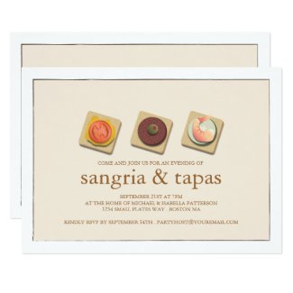 Small Bites Trio Sangria & Tapas Party Invitation