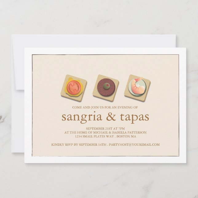 Small Bites Trio Sangria & Tapas Party Invitation (Front)