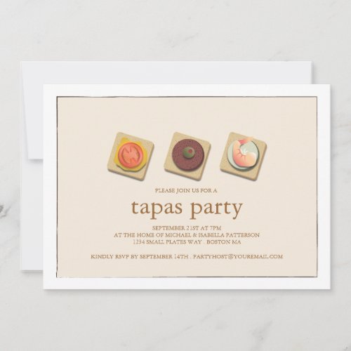 Small Bites Trio Tapas Party Invitation