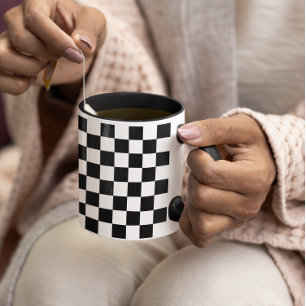Small Black and White Checked Pattern Mug
