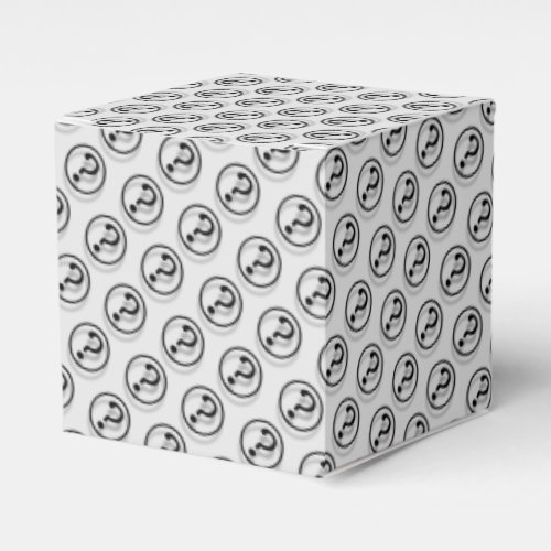 Small Black and White Question Marks Favor Boxes