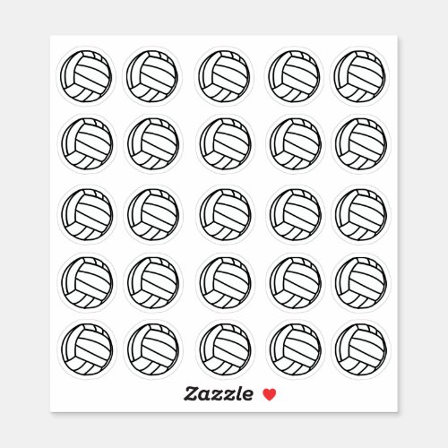 Small black and white Volleyball Planner Sticker