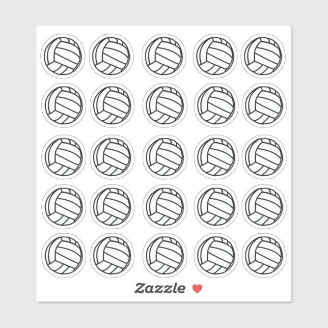 Small black and white Volleyball Planner Sticker (Sheet)