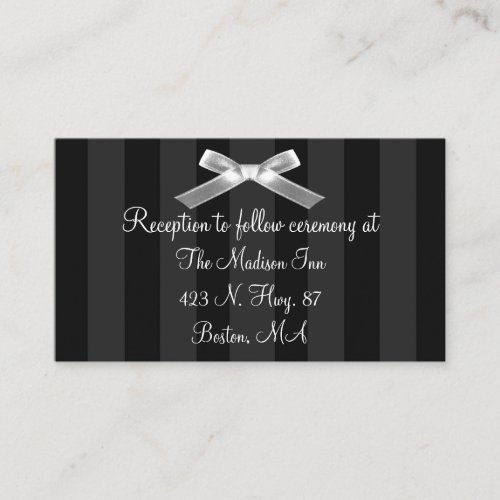 Small Black and White Wedding enclosure cards Business Cards