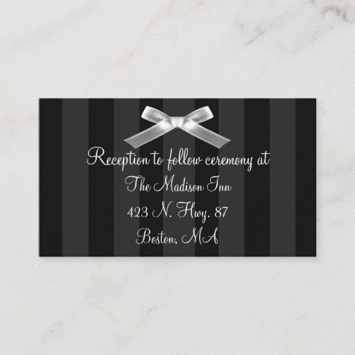 Customizable Small Black and White Wedding enclosure cards Business Cards