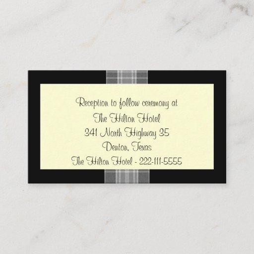 Customizable Small Black and White Wedding enclosure cards Business Cards