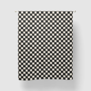 Small Black & Antique White Checkers Blackout Curtains